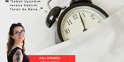 ASLI DÖNMEZ KÖŞE YAZISI.“Sabah Uyandım tavana baktım, Tavan da Bana...”